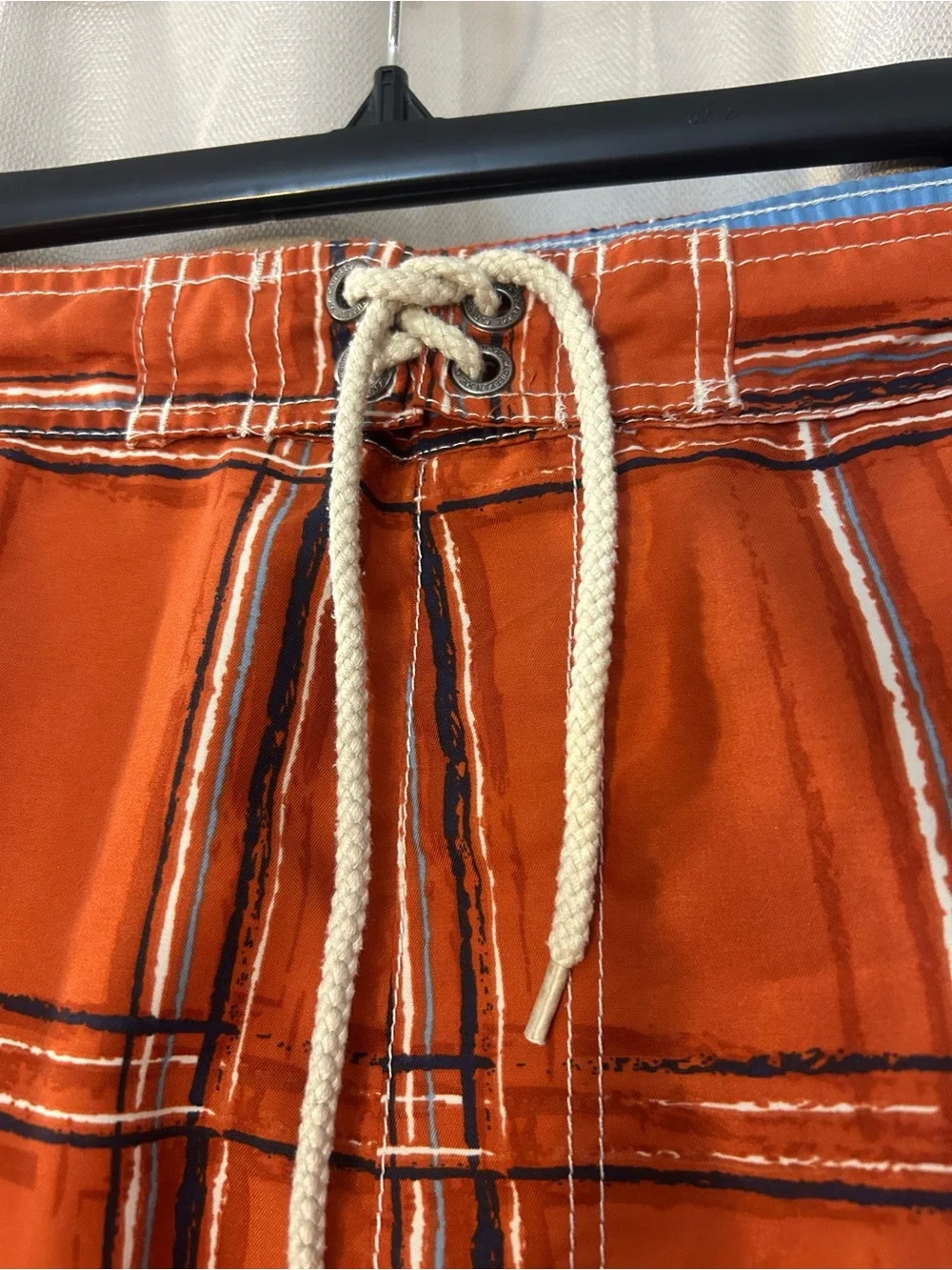 Caribbean Joe Men’s Orange Plaid Tropical Board Shorts Bathing Suit XL